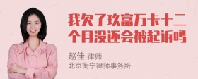 我欠了玖富万卡十二个月没还会被起诉吗