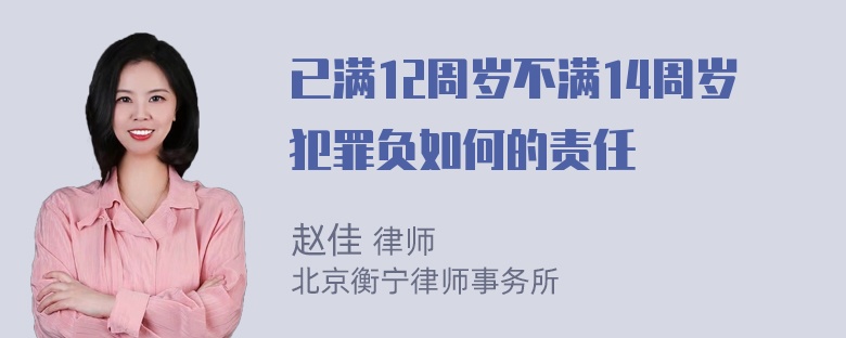 已满12周岁不满14周岁犯罪负如何的责任