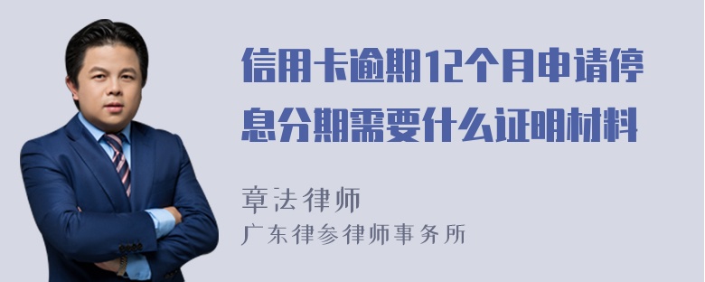 信用卡逾期12个月申请停息分期需要什么证明材料