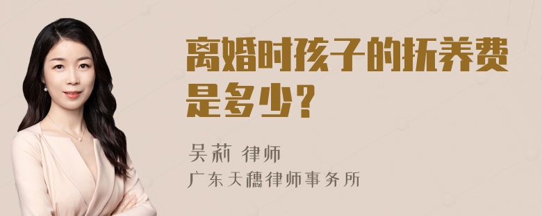 离婚时孩子的抚养费是多少？