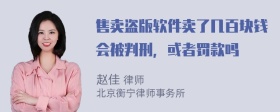 售卖盗版软件卖了几百块钱会被判刑，或者罚款吗