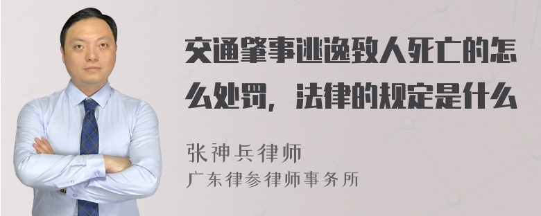 交通肇事逃逸致人死亡的怎么处罚，法律的规定是什么