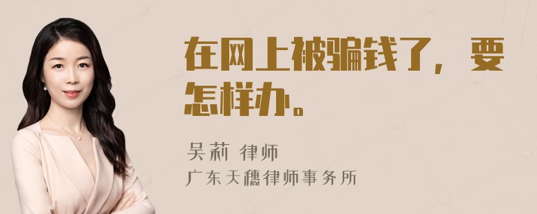 在网上被骗钱了，要怎样办。