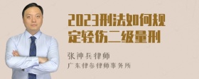 2023刑法如何规定轻伤二级量刑