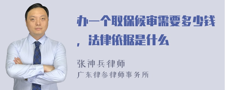 办一个取保候审需要多少钱，法律依据是什么