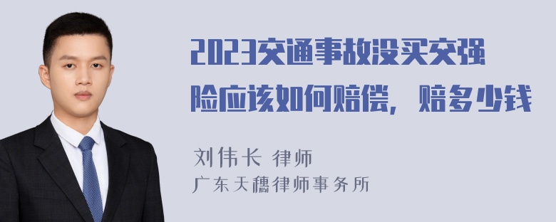 2023交通事故没买交强险应该如何赔偿，赔多少钱