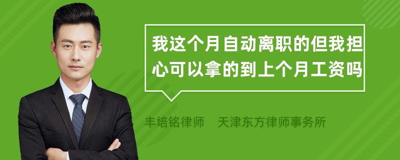 我这个月自动离职的但我担心可以拿的到上个月工资吗