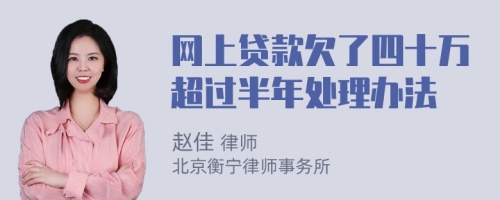 网上贷款欠了四十万超过半年处理办法