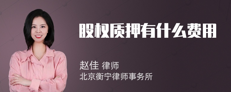 股权质押有什么费用
