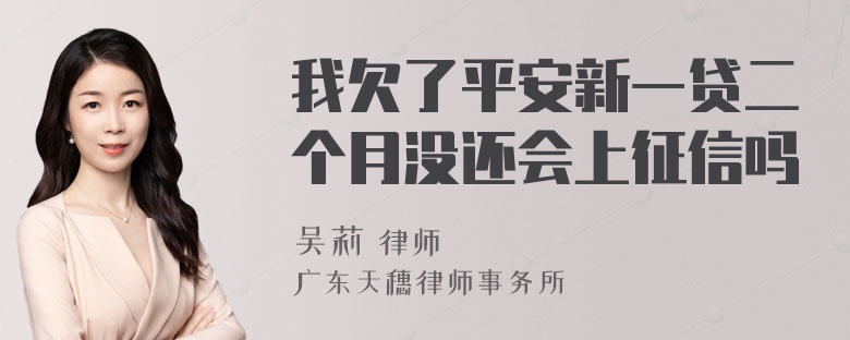 我欠了平安新一贷二个月没还会上征信吗