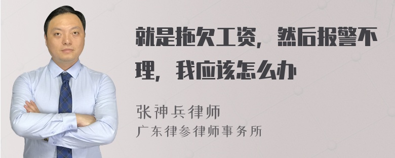 就是拖欠工资，然后报警不理，我应该怎么办