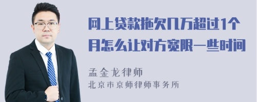 网上贷款拖欠几万超过1个月怎么让对方宽限一些时间