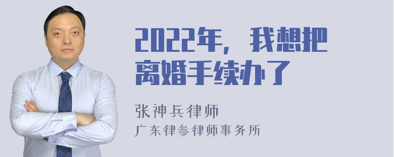 2022年，我想把离婚手续办了