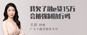 我欠了融e贷15万会被强制执行吗