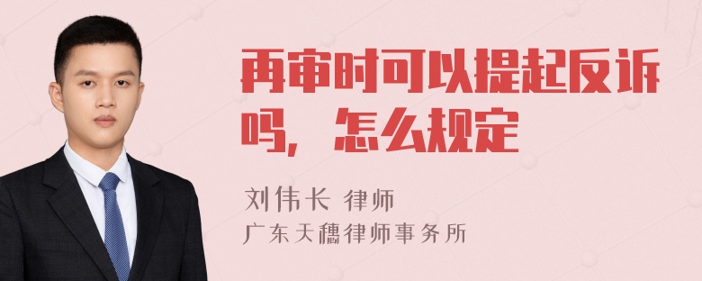 再审时可以提起反诉吗，怎么规定