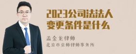 2023公司法法人变更条件是什么