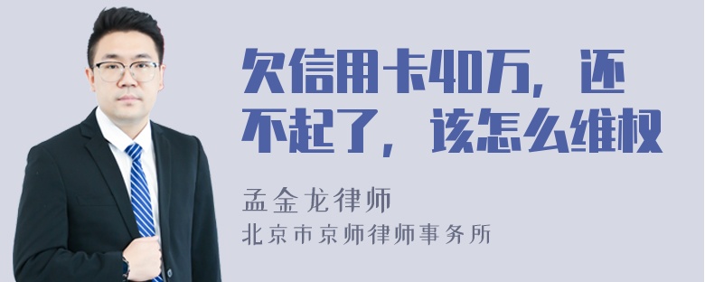 欠信用卡40万，还不起了，该怎么维权