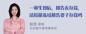 一审生效后，被告无存款，法院能冻结被告妻子存款吗