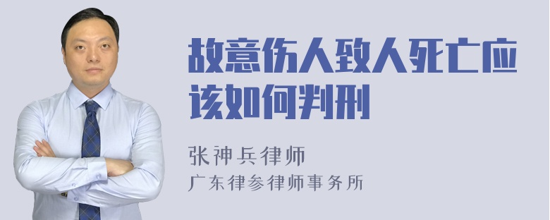 故意伤人致人死亡应该如何判刑