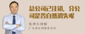 总公司已注销，分公司是否自然消失呢