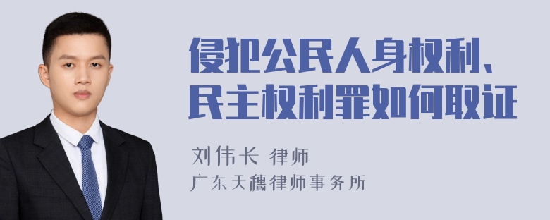 侵犯公民人身权利、民主权利罪如何取证