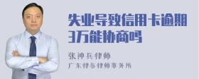 失业导致信用卡逾期3万能协商吗