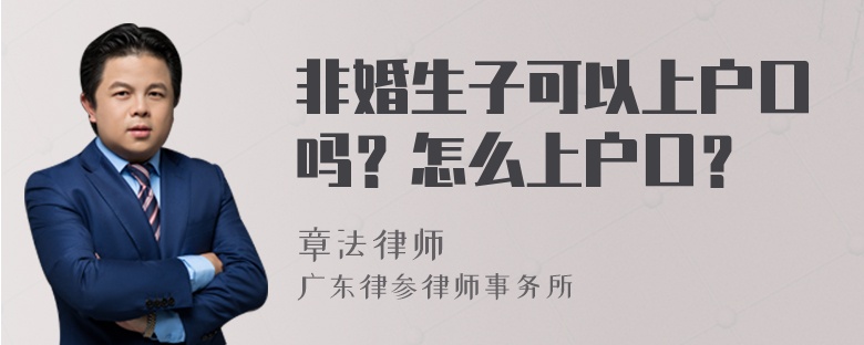 非婚生子可以上户口吗？怎么上户口？