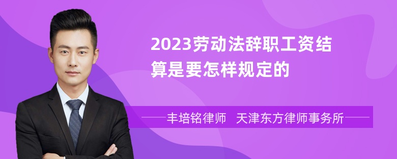 2023劳动法辞职工资结算是要怎样规定的