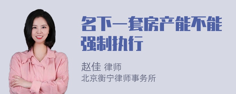 名下一套房产能不能强制执行