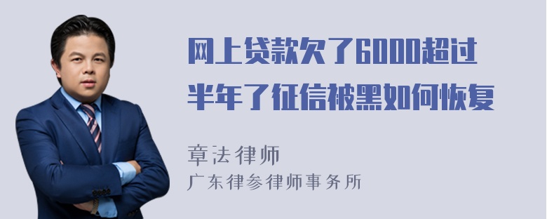 网上贷款欠了6000超过半年了征信被黑如何恢复