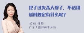 犯了过失杀人罪了，不适用缓刑规定有什么呢？