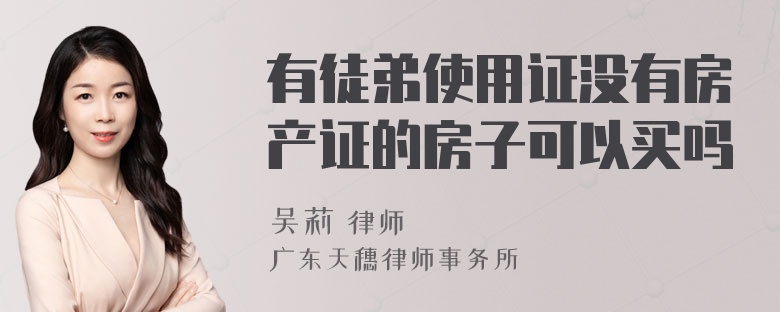 有徒弟使用证没有房产证的房子可以买吗