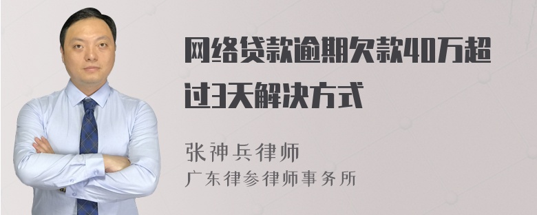 网络贷款逾期欠款40万超过3天解决方式