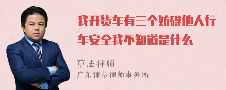 我开货车有三个妨碍他人行车安全我不知道是什么