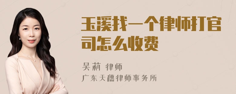 玉溪找一个律师打官司怎么收费