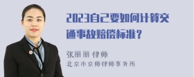 2023自己要如何计算交通事故赔偿标准？