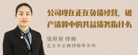 公司现在正在负债经营，破产清算中的共益债务指什么