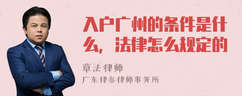 入户广州的条件是什么，法律怎么规定的