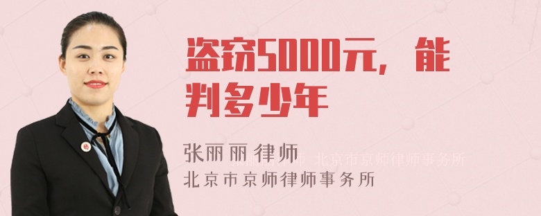 盗窃5000元，能判多少年