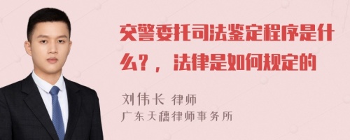 交警委托司法鉴定程序是什么？，法律是如何规定的