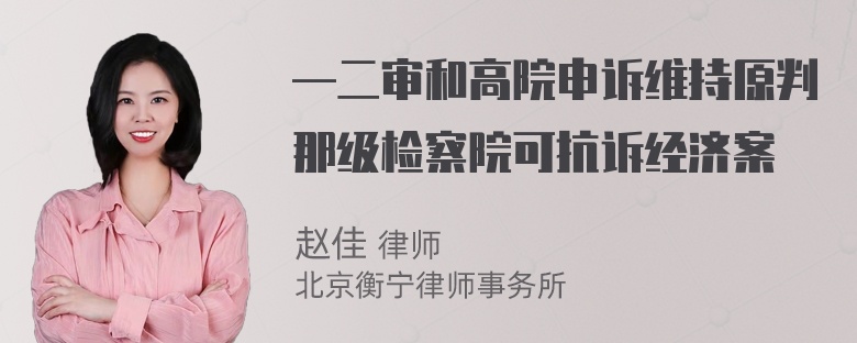 —二审和高院申诉维持原判那级检察院可抗诉经济案