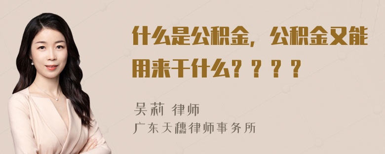 什么是公积金，公积金又能用来干什么？？？？