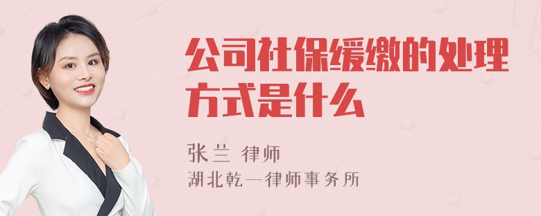 公司社保缓缴的处理方式是什么