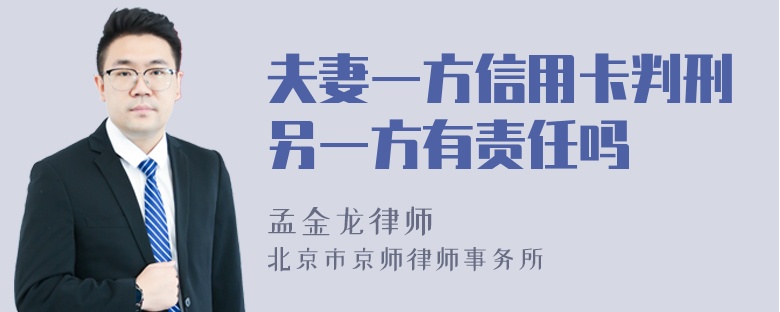 夫妻一方信用卡判刑另一方有责任吗