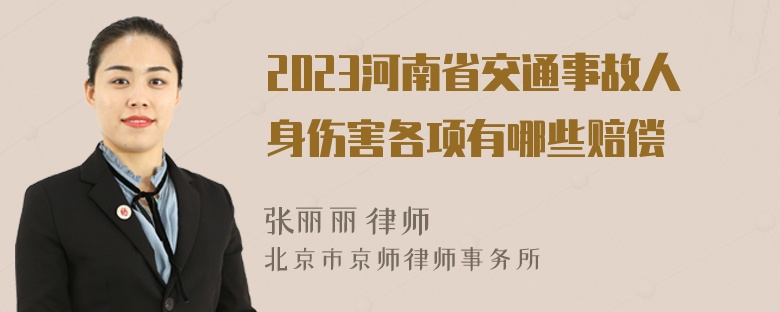 2023河南省交通事故人身伤害各项有哪些赔偿