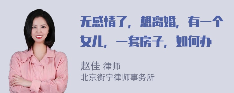 无感情了，想离婚，有一个女儿，一套房子，如何办