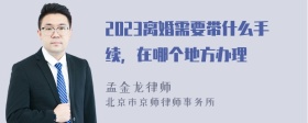 2023离婚需要带什么手续，在哪个地方办理