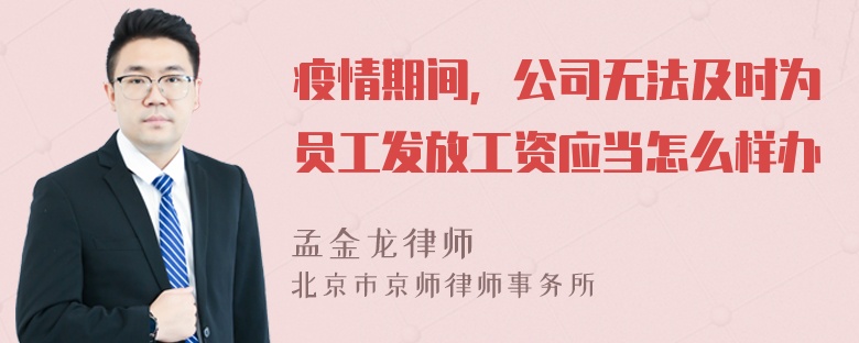 疫情期间，公司无法及时为员工发放工资应当怎么样办