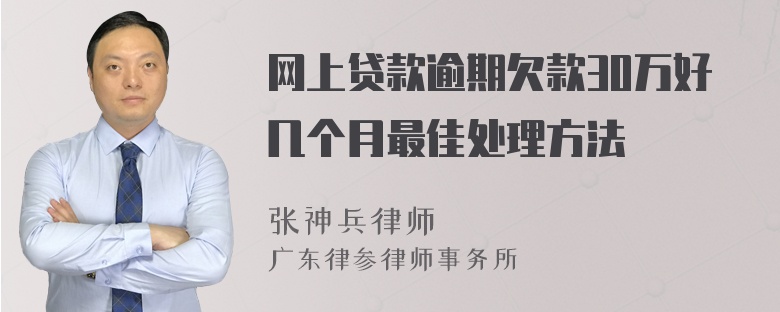 网上贷款逾期欠款30万好几个月最佳处理方法