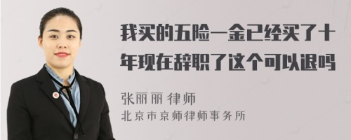 我买的五险一金已经买了十年现在辞职了这个可以退吗